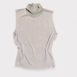 Brenda French for French Rags Sleeveless Knit Top  Light Blue S Small